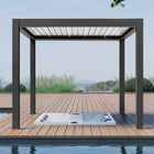 Pergola P8-3A – 3×3 m, Schwarz-Weiß, Elektrisch – Ansicht 2