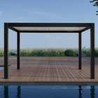 Pergola P8-3B – 3×4 m, Schwarz-Weiß, Elektrisch – Ansicht 2