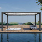 Pergola P8-3C – 3×5 m, Schwarz-Weiß, Elektrisch – Ansicht 2