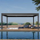Pergola P8-4B – 4×6 m, Schwarz-Weiß, Elektrisch – Ansicht 2