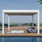 Pergola P8-4A – 4×4 m, Weiß, Elektrisch – Ansicht 2