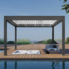 Pergola P8-4A – 4×4 m, Schwarz-Weiß, Elektrisch – Ansicht 2
