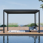 Pergola P2-3B – 3×4 m, Anthrazit, Handkurbel – Ansicht 2