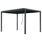 Pergola P2-3B – 3×4 m, Anthrazit, Handkurbel – Ansicht 6
