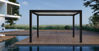Pergola P8-3B – 3×4 m, Schwarz-Weiß, Elektrisch – Ansicht 7