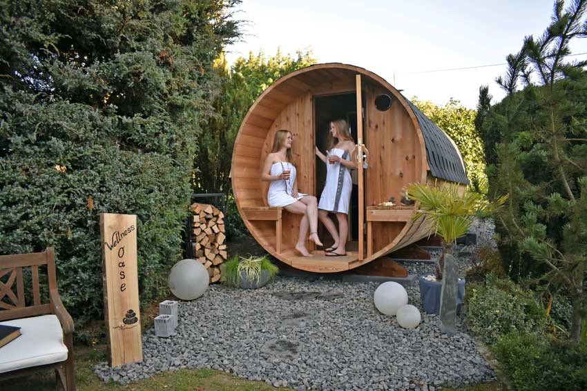 Gartensauna beim Kunden aufgebaut